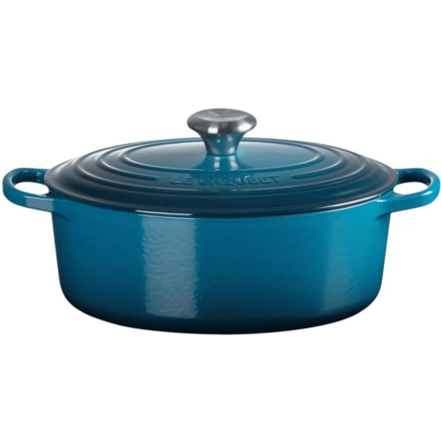 Le Creuset Signature Oval Stbejernsgryde 27 cm/4,1 L, Deep Teal