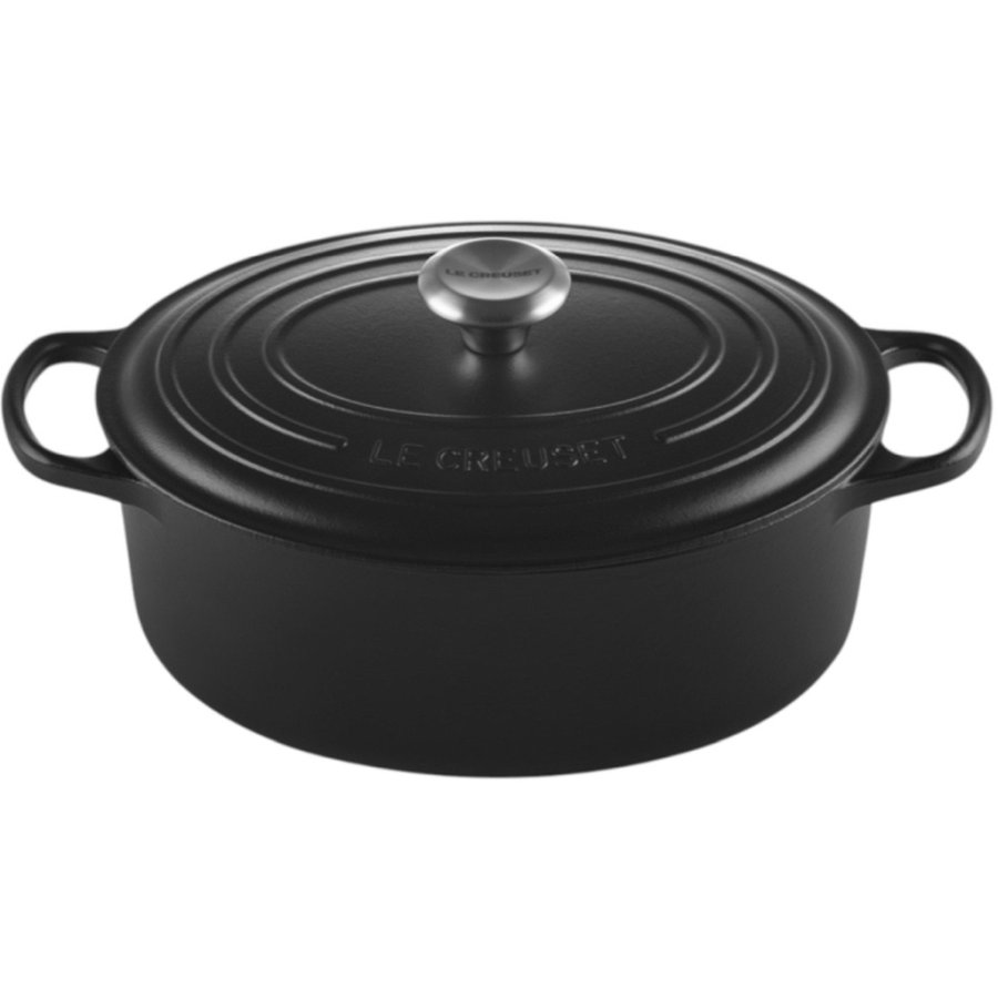 Le Creuset Signature Oval Stbejernsgryde 31 cm/6,3 L, Mat Sort