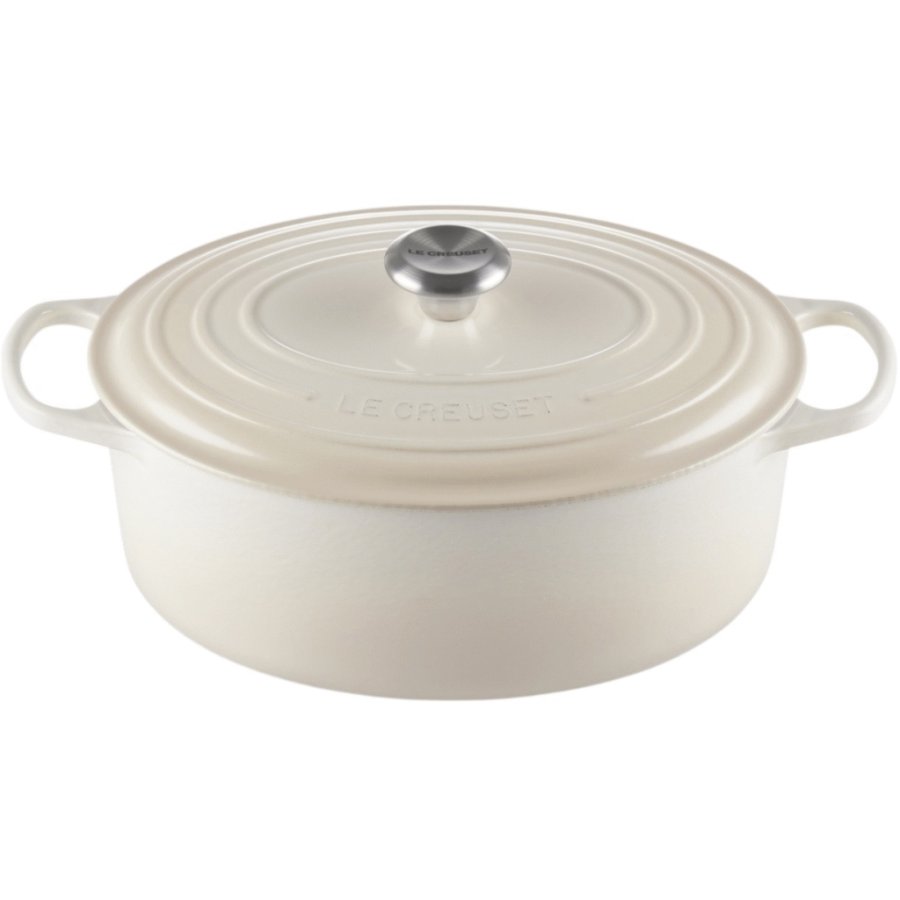 Le Creuset Signature Oval Stbejernsgryde 31 cm/6,3 L, Meringue