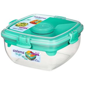 Sistema To Go Salatbox m. Besteck und Dressing-Beh�lter 1,1 l, Minty Teal