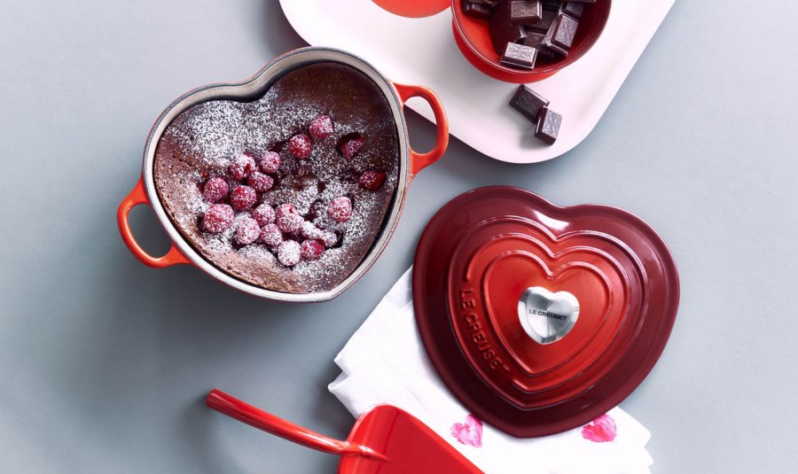 Le Creuset Heart Gryde m. Hjerteformet Knop 20 cm/1,9 L, Cerise