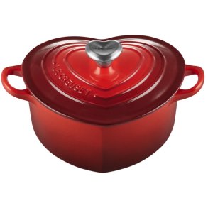 Le Creuset Heart Gryde m. Hjerteformet Knop 20 cm/1,9 L, Cerise