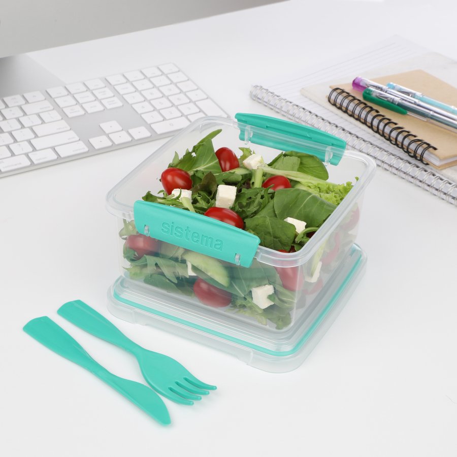 Sistema To Go Lunchbox mit Besteck 1,2 L, Minty Teal