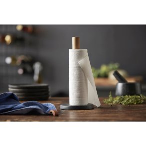 HOLM Køkkenrulleholder H28 cm, Akacietræ/Sort