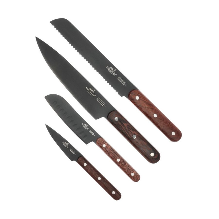 Lion Sabatier Phenix Knivst 4 Dele, Sort/Tr