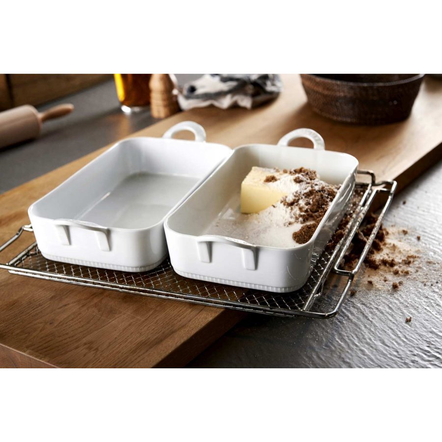 Pillivuyt Toulouse Gericht 2er Set 31x18 cm, Weiß