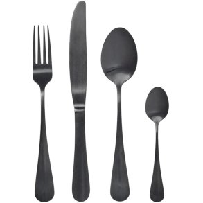 Nordal Black Bestikst 4 Dele, Mat Sort