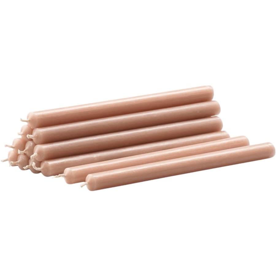 STOFF Nagel Stabkerze 12er Set 18 cm, Beige