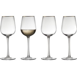Lyngby Glas Palermo Gold Hvidvinsglas 4 stk. 30 cl