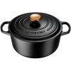 Le Creuset Gryde 24 cm m. kobber knop, Mat sort