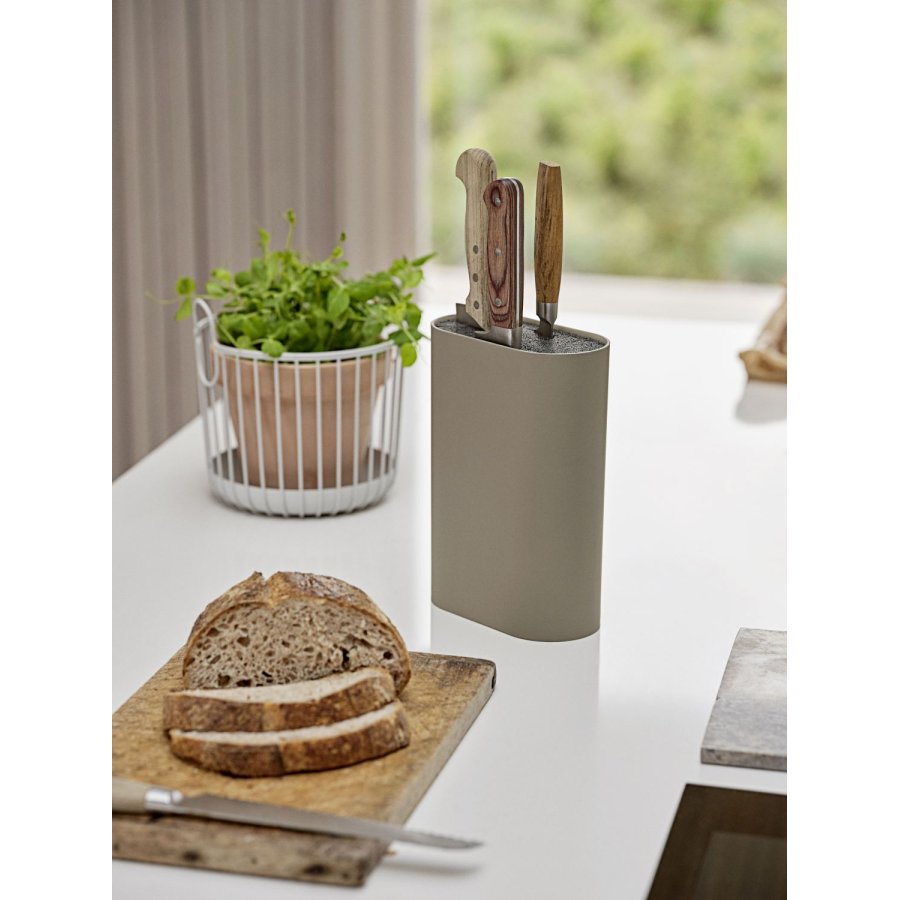 Zone Denmark Singles Messerblock 24x9 cm, Taupe