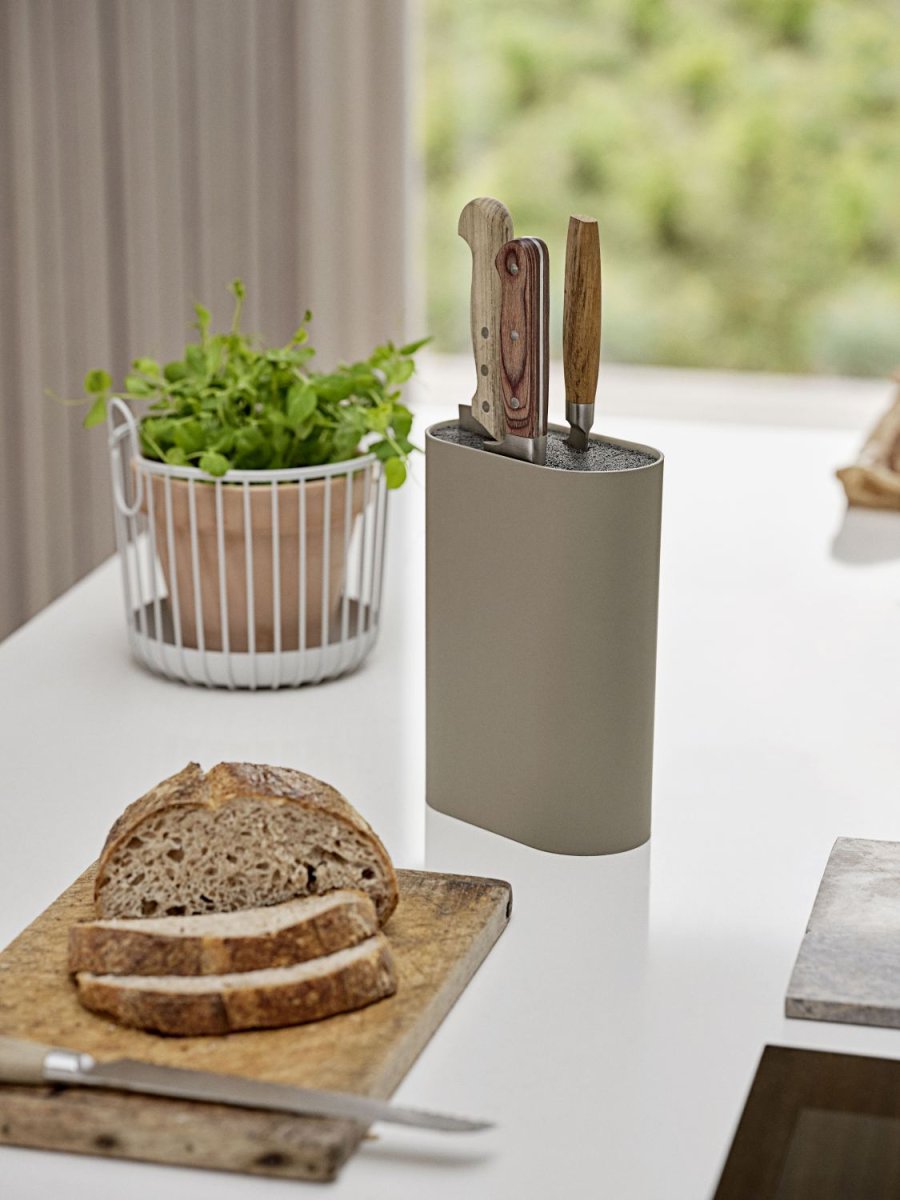 Zone Denmark Singles Messerblock 24x9 cm, Taupe
