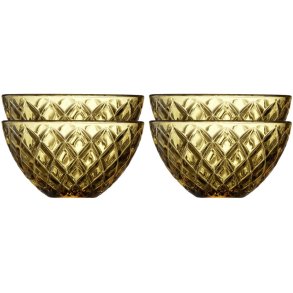 Lyngby Glas Sorrento Schale 4er Set, 12 cm, Amber