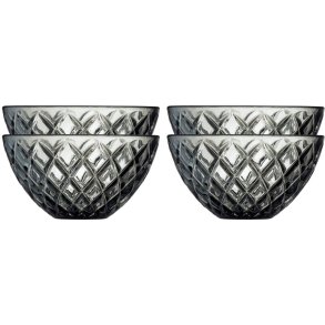 Lyngby Glas Sorrento Schale 4er Set 12 cm, Smoked