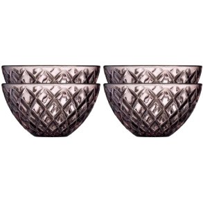 Lyngby Glas Sorrento Schale 4er Set 12 cm, Rosa