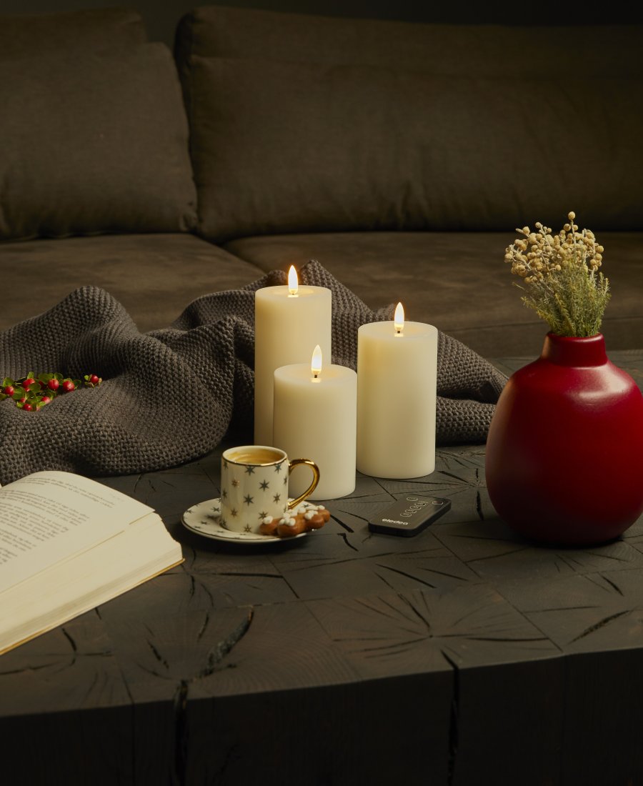 Eledea Bloklys inkl. Fjernbetjening LED 3 stk, Off White