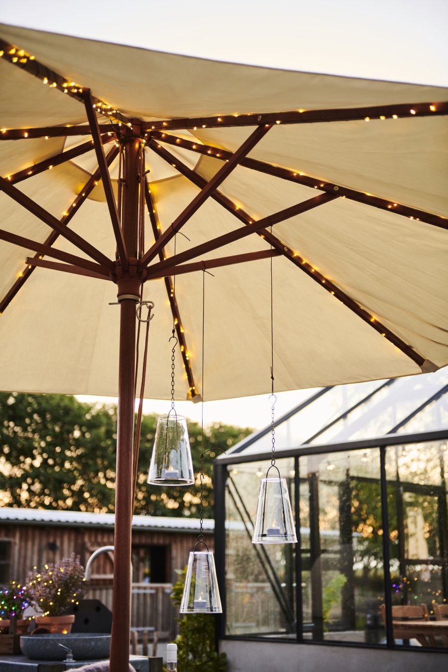 Sirius Knirke Solar Parasol Lyskde 8x2 m, Slv
