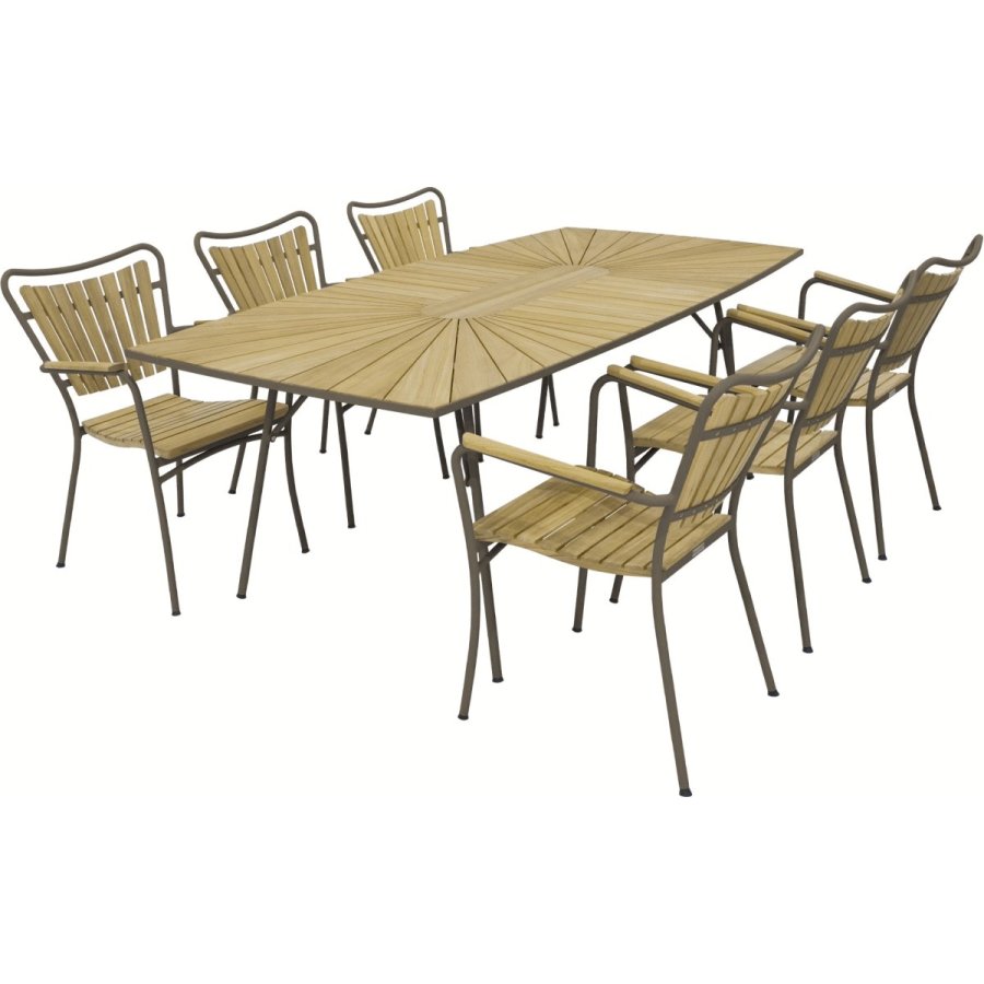 Mandalay Marguerit Havebord 200 cm, Mocca