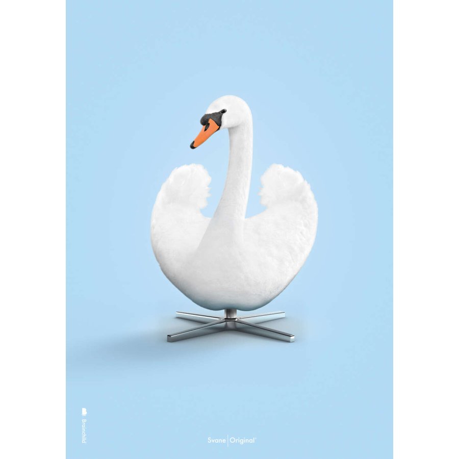 Brainchild White Swan Poster A5, Hellblau