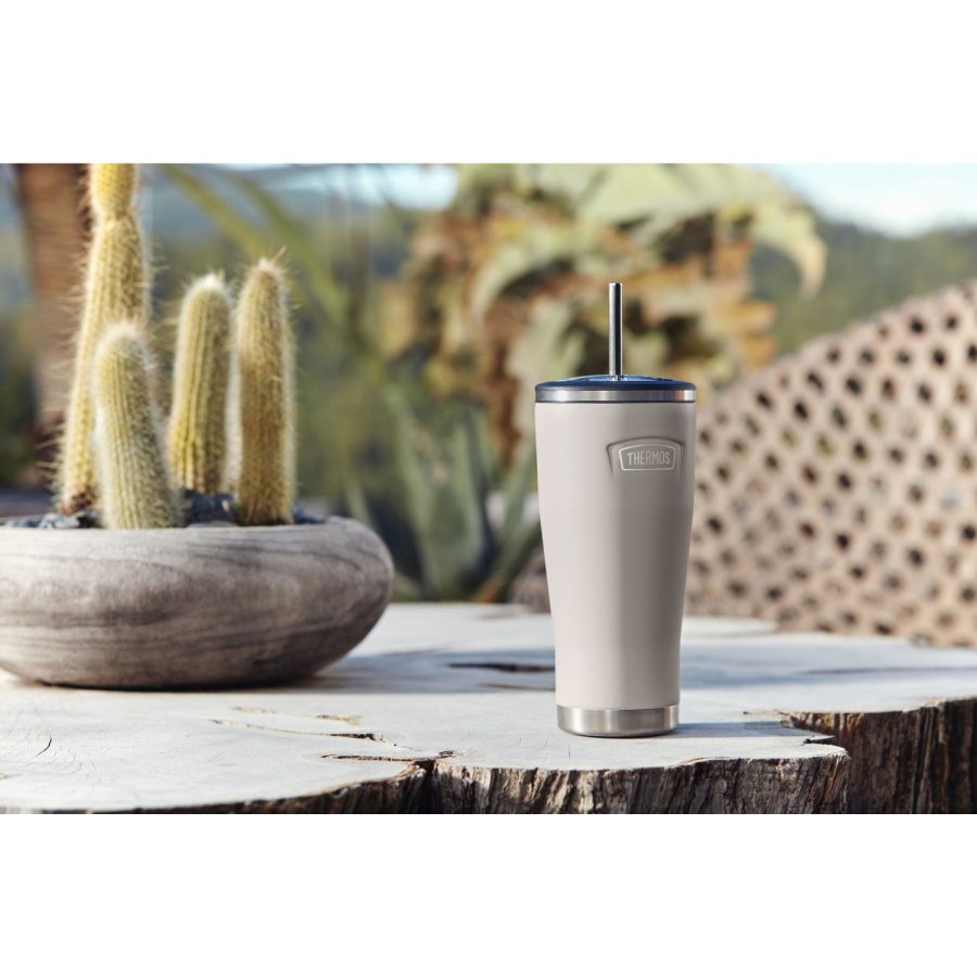 Thermos Thermobecher mit Strohhalm 0,7 l, Sand