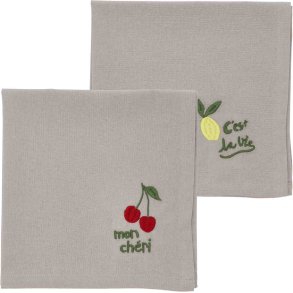 Södahl Bistro Stofservietter Citron/Kirsebr 2 stk. 40x40 cm, Coffee Brown