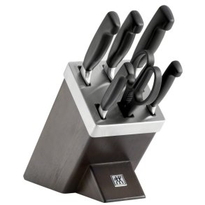 Zwilling FOUR STAR Messerset mit Selbstschrfender Messerblock 7-teilig, Esche