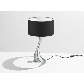 Georg Jensen Cobra Bordlampe H46 cm, Blankt Stål/Sort