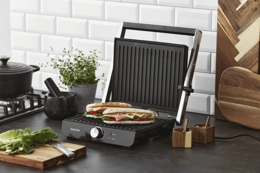 Nordic Sense Panini-/Tischgrill, Schwarz