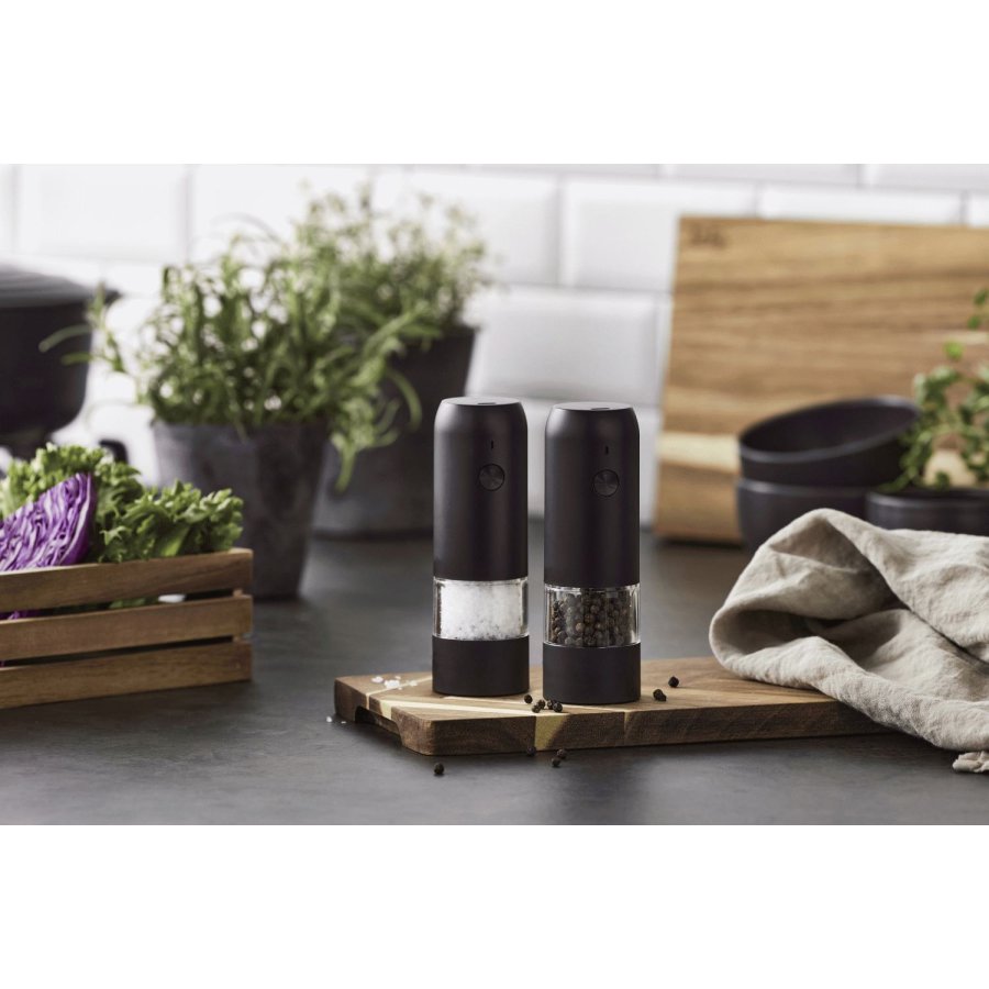 Nordic Sense Elektrische Salz- und Pfeffermhle H14,8 cm, Schwarz