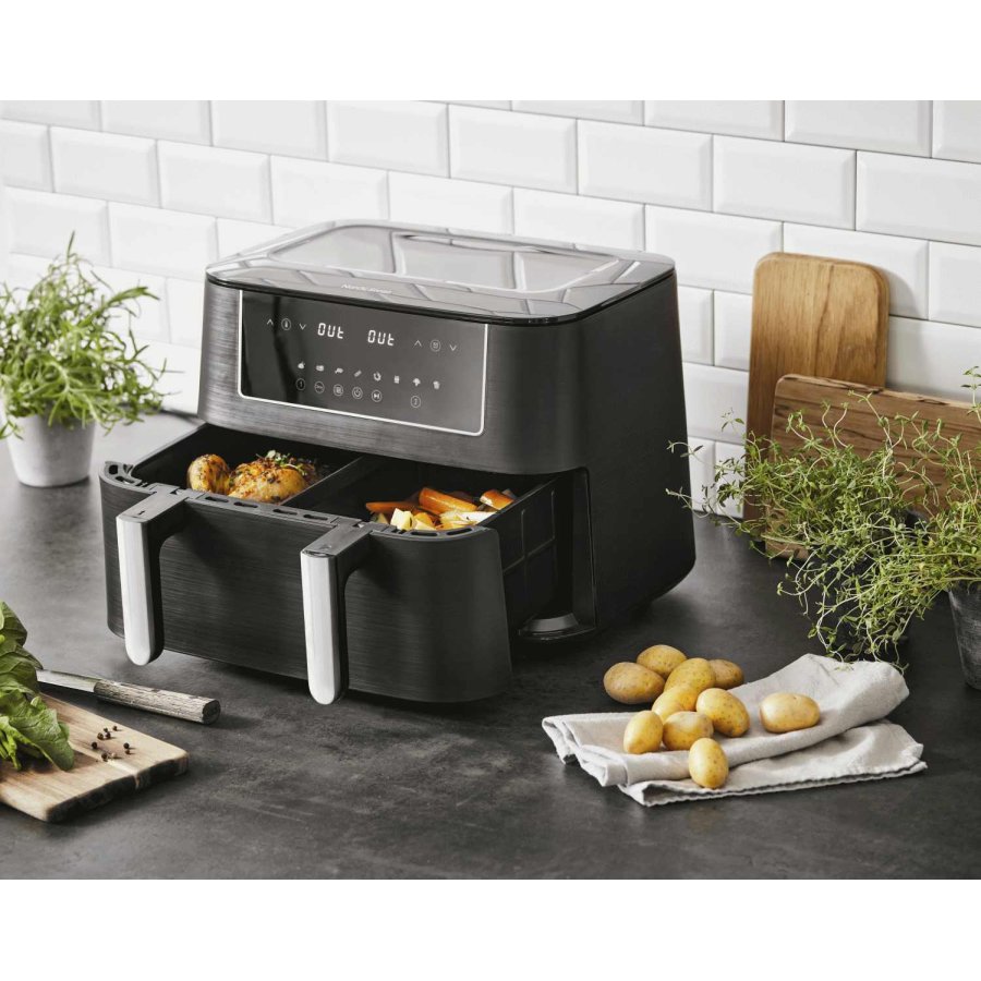 Nordic Sense Heiluftfritteuse 9,4 L, Schwarz/Silber