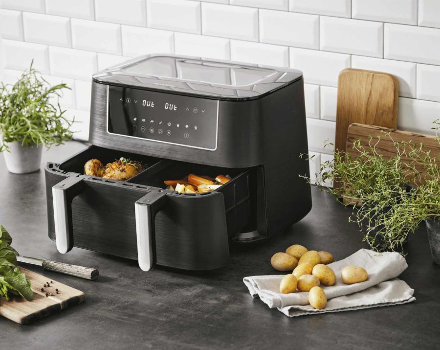 Nordic Sense Heiluftfritteuse 9,4 L, Schwarz/Silber