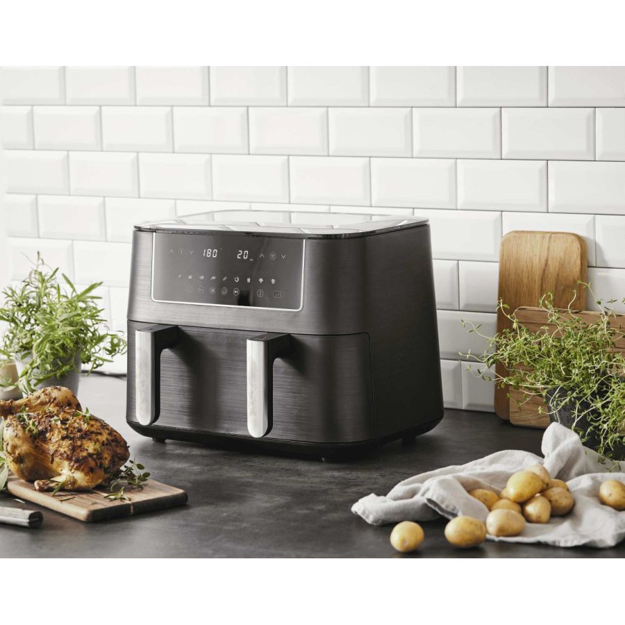 Nordic Sense Heiluftfritteuse 9,4 L, Schwarz/Silber