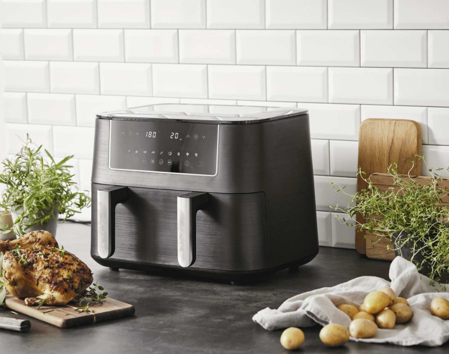 Nordic Sense Heiluftfritteuse 9,4 L, Schwarz/Silber