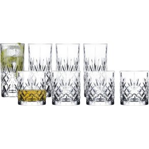 Lyngby Glas Melodia Whiskey und Highballglser 8er Set
