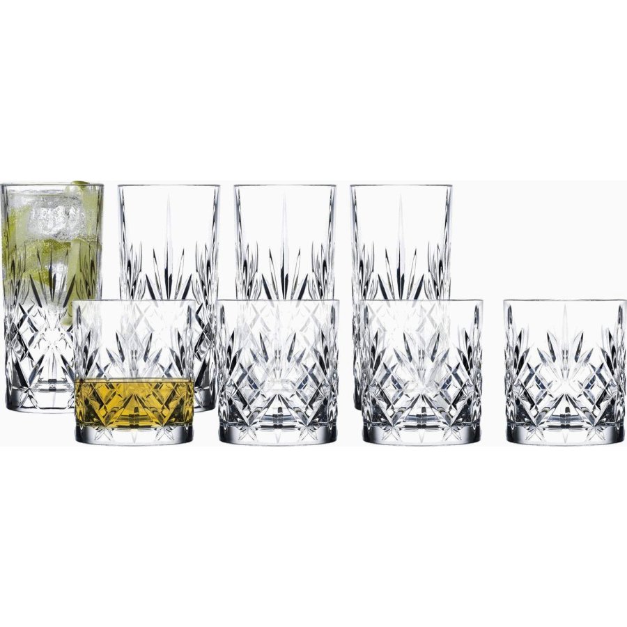 Lyngby Glas Melodia Whiskey und Highballglser 8er Set