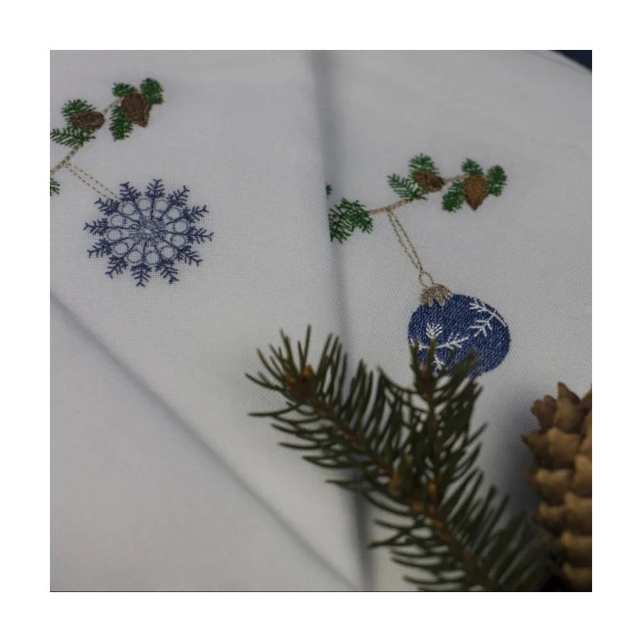 Langkilde & Sn Weihnachtsservietten 6er Set 50x50 cm, Blaue Motive