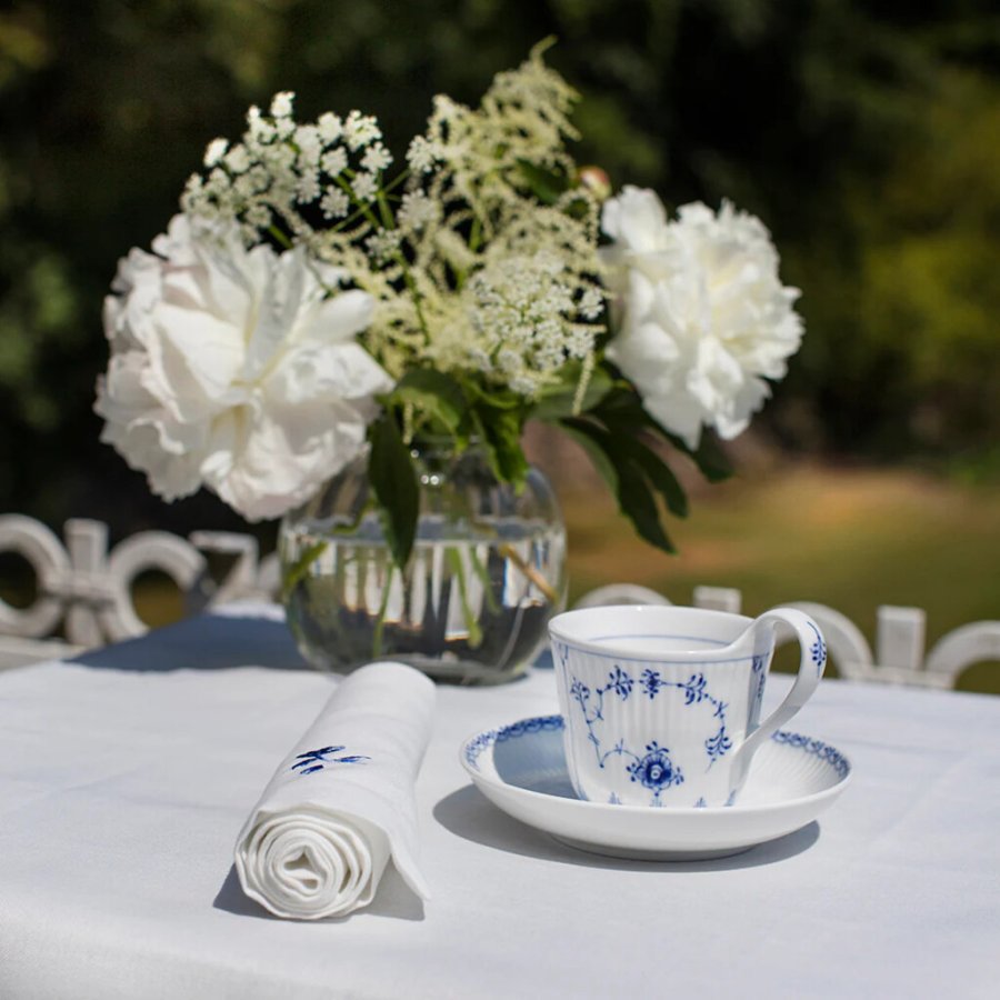 Langkilde & S�n Blue Flower Servietten 6er Set 50x50 cm, Wei�/Blau
