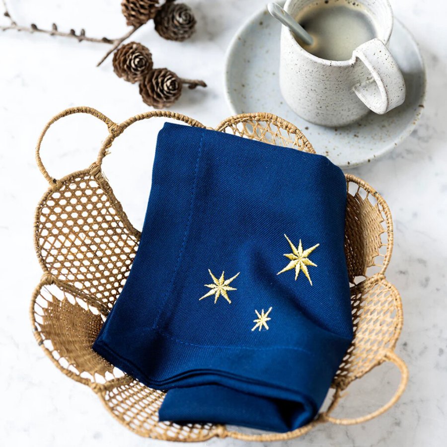 Langkilde & S�n Servet met Sterren 50x50 cm, Blauw