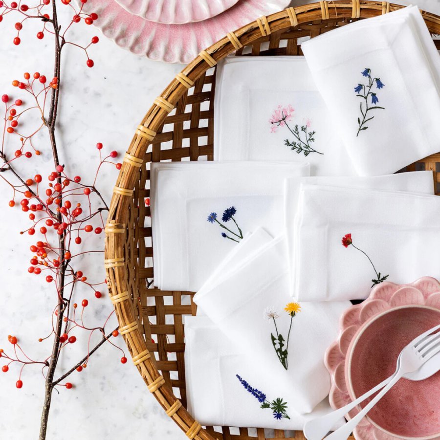 Langkilde & S�n Flora Servietten 6er Set 50x50 cm, Gl�ckchen