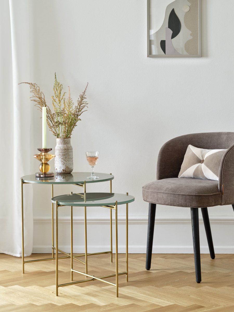 Cozy Living Freja Bord 2 stk, Cashmere/Brass