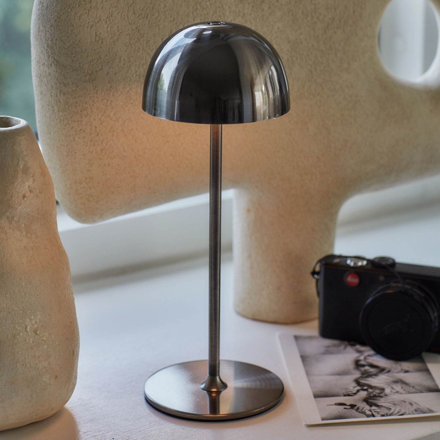 Sirius Tim Akku-Tischlampe 16/22 cm, Schwarz Nickel