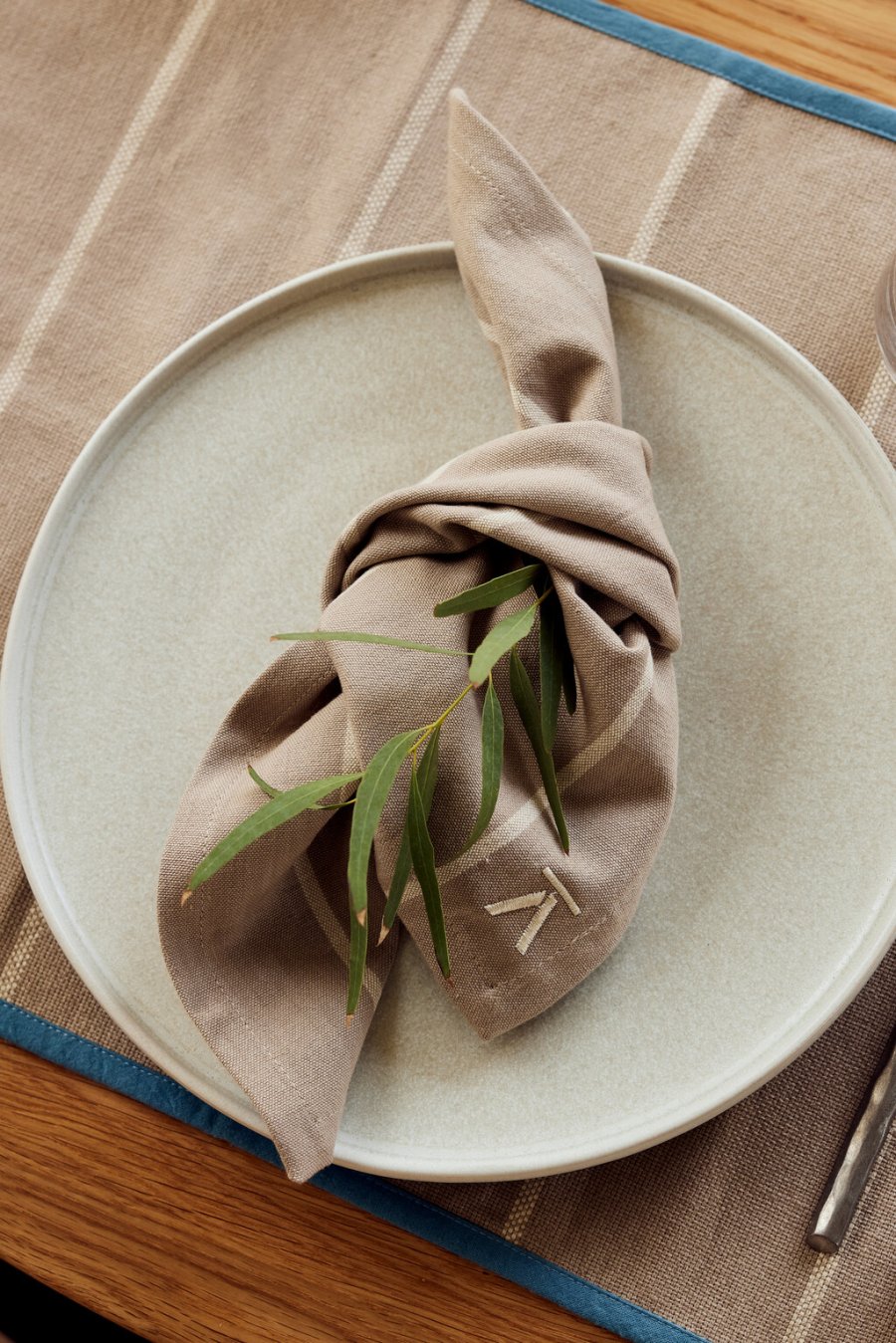 Andersen Furniture Placemat 36x50 cm, Beige/Blauw