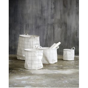 House Doctor Squares Vasketøjspose H50 cm, Hvid/Sort