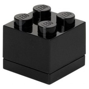 LEGO Snack-/Opbevaringsboks 4-knops 4,6 cm, Sort