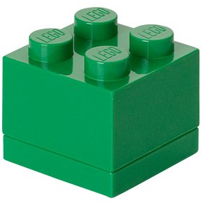 LEGO Snack-/Opbevaringsboks 4-knops 4,6 cm, Mørkegrøn