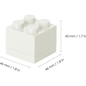 LEGO Snack-/Opbevaringsboks 4-knops 4,6 cm, Hvid