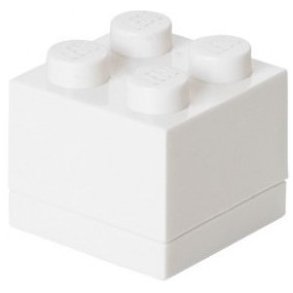 LEGO Snack-/Opbevaringsboks 4-knops 4,6 cm, Hvid