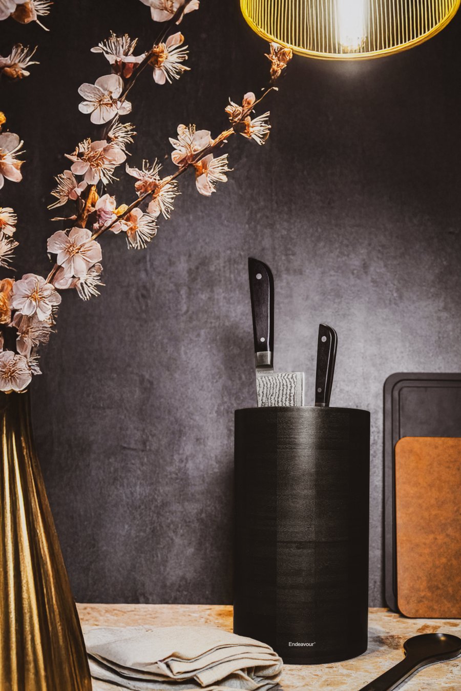 Endeavour Knivholder H26 cm, Sort