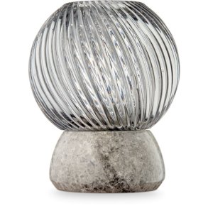 Design By Us Twist Of Marble Teelichthalter H13 cm, Silber/Rauch