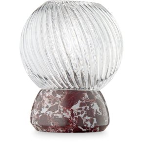 Design By Us Twist Of Marble Teelichthalter H13 cm, Burgunderrot/Klar